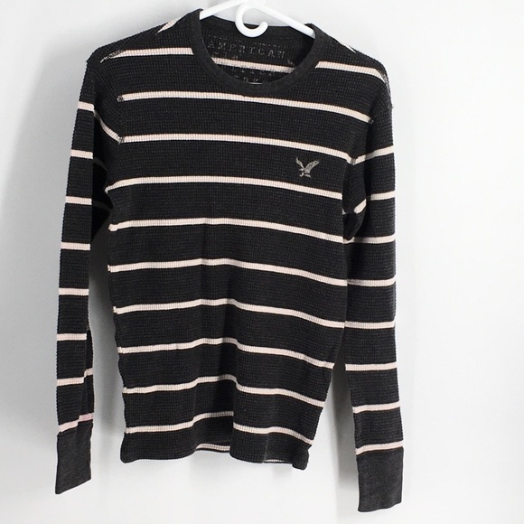 American Eagle Striped LIGHT Knit Tee Top … - Picture 2 of 5